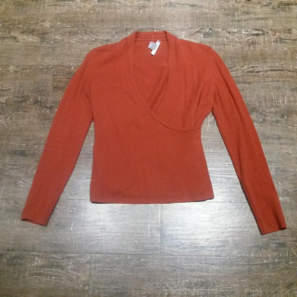 Ann Taylor Cashmere Faux Wrap Sweater Small